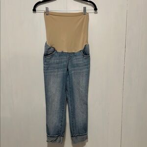 Cropped Maternity Blue Jeans Size XS